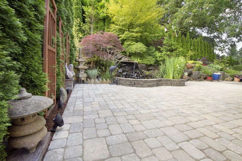 Paver Patio with Curved Design